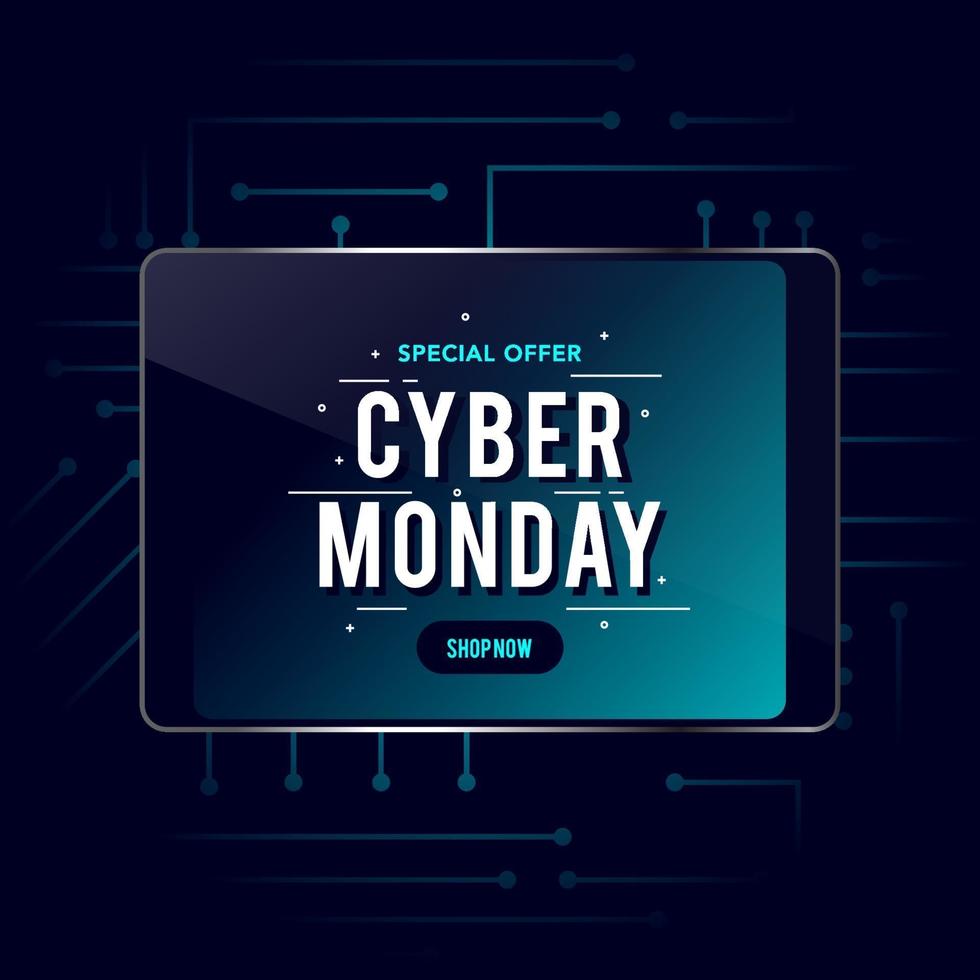 banner de plantilla de venta de cyber monday vector