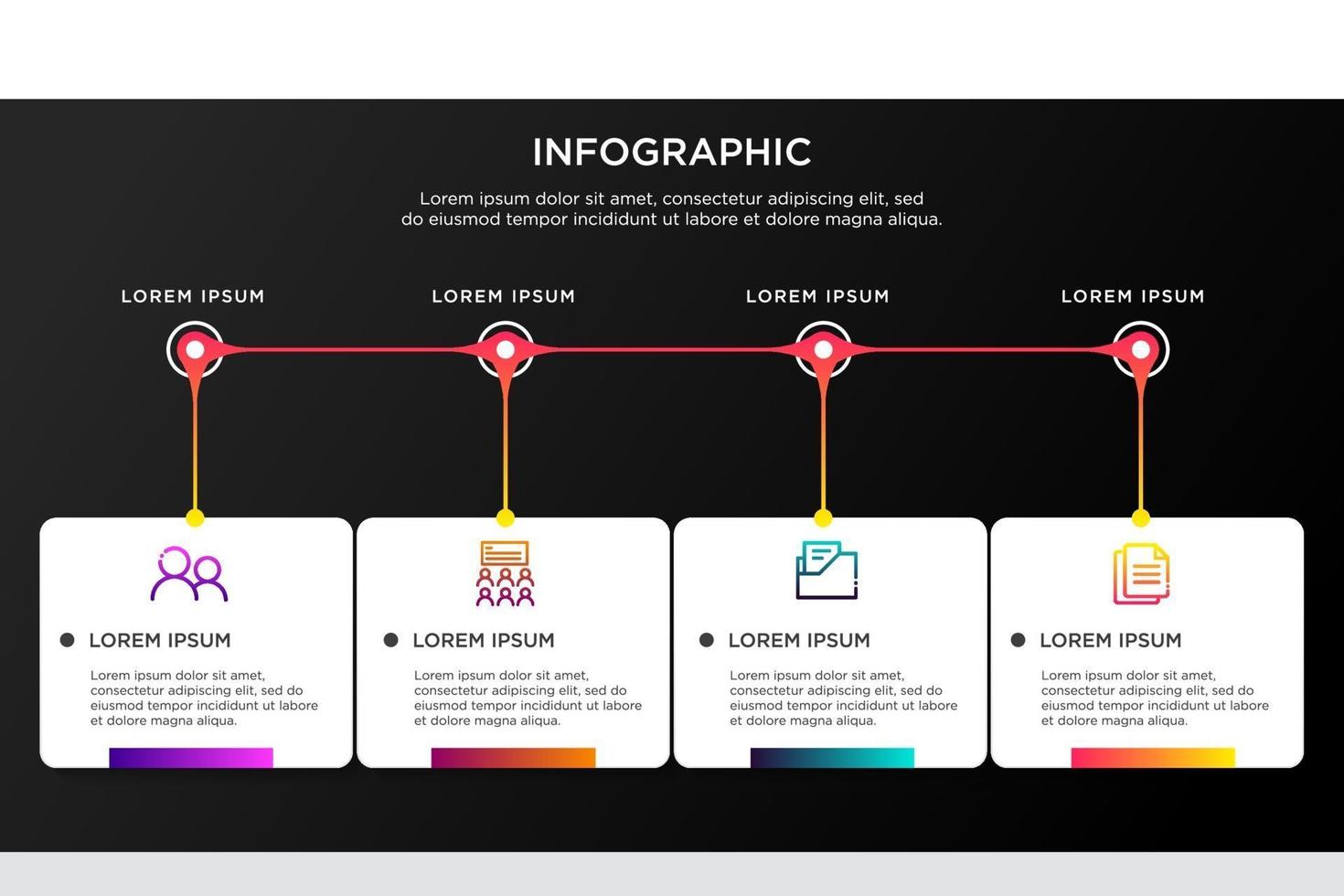 Infographic template with 4 options illustration vector