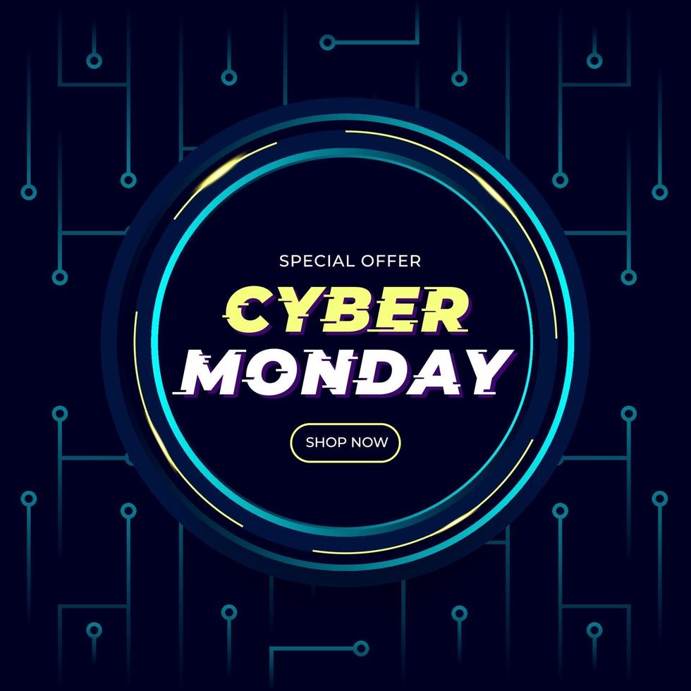 banner de venta de cyber monday vector