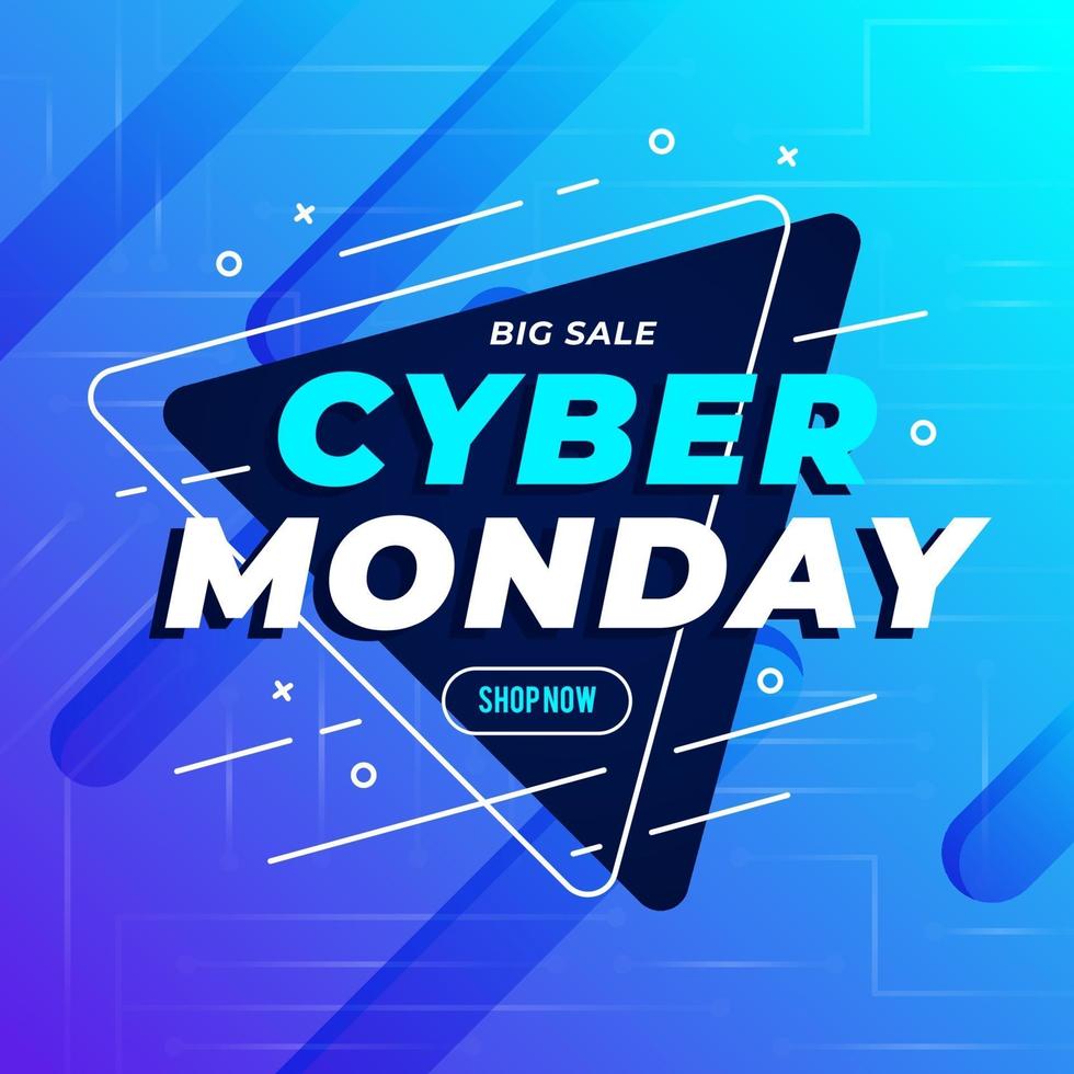 Cyber Monday sale template banner vector