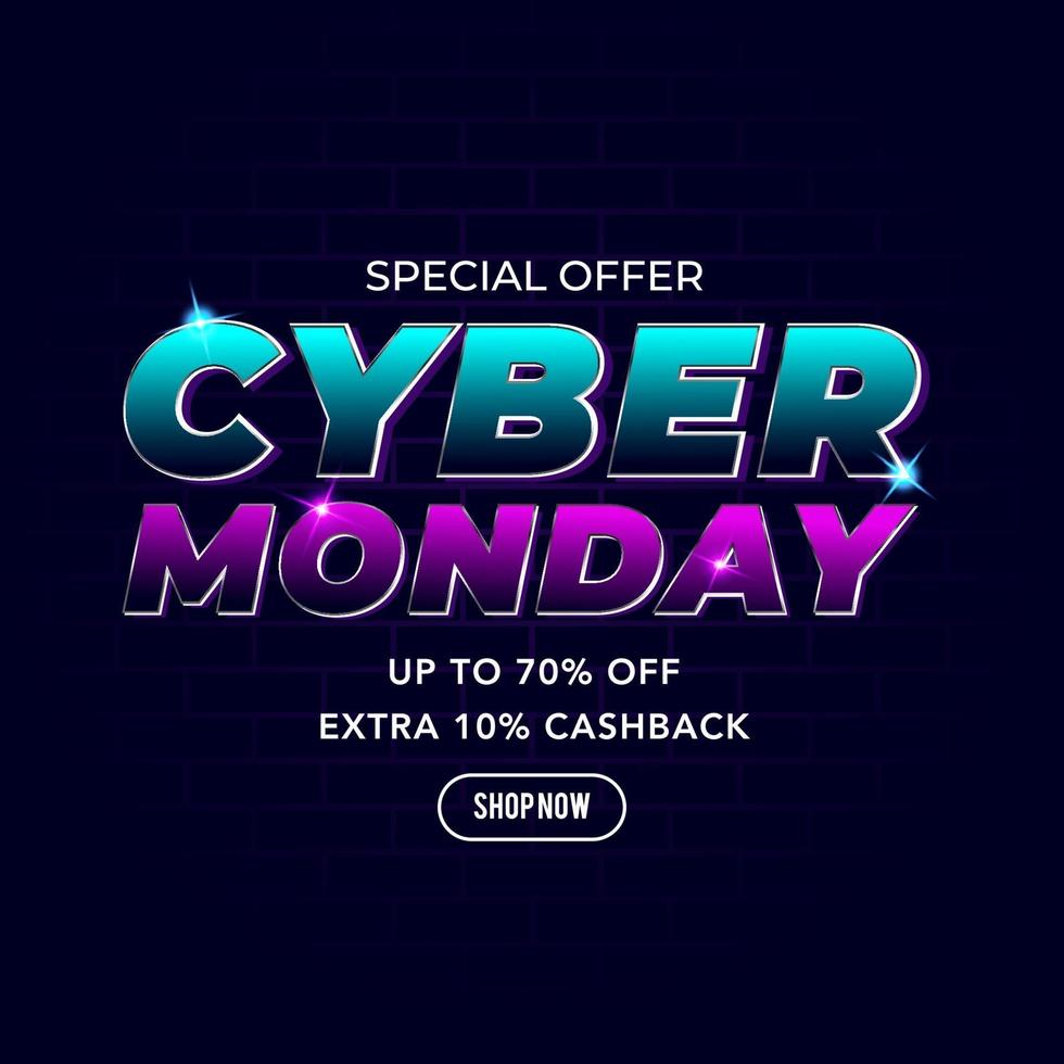 Cyber Monday concept banner vector