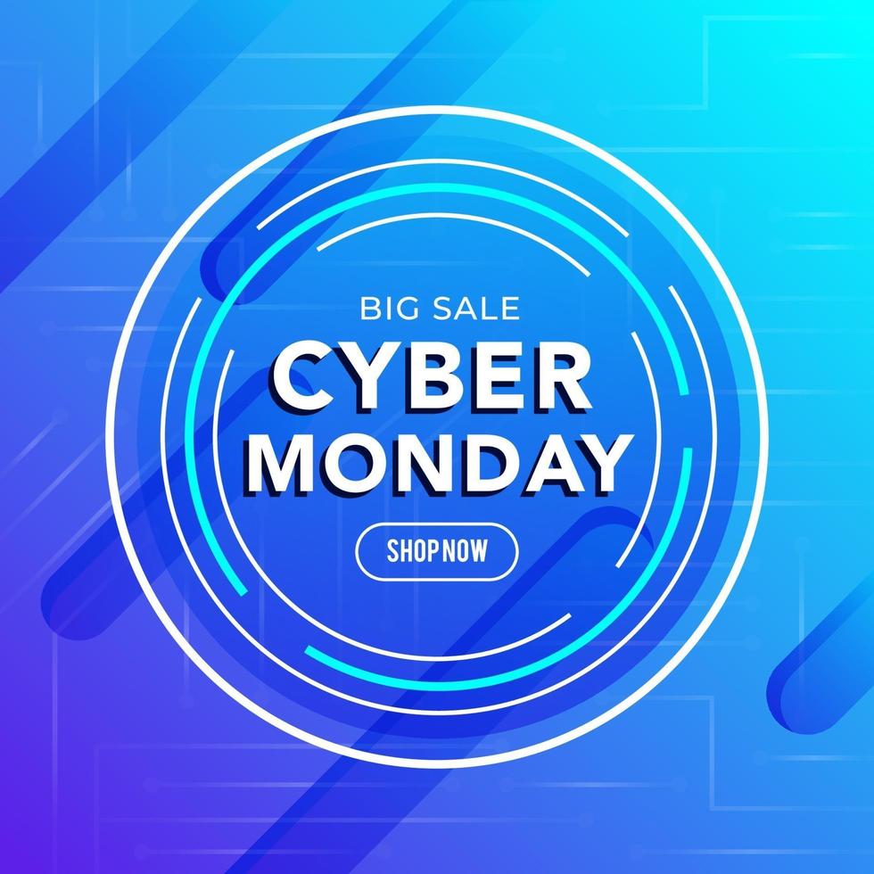 banner de plantilla de venta de cyber monday vector