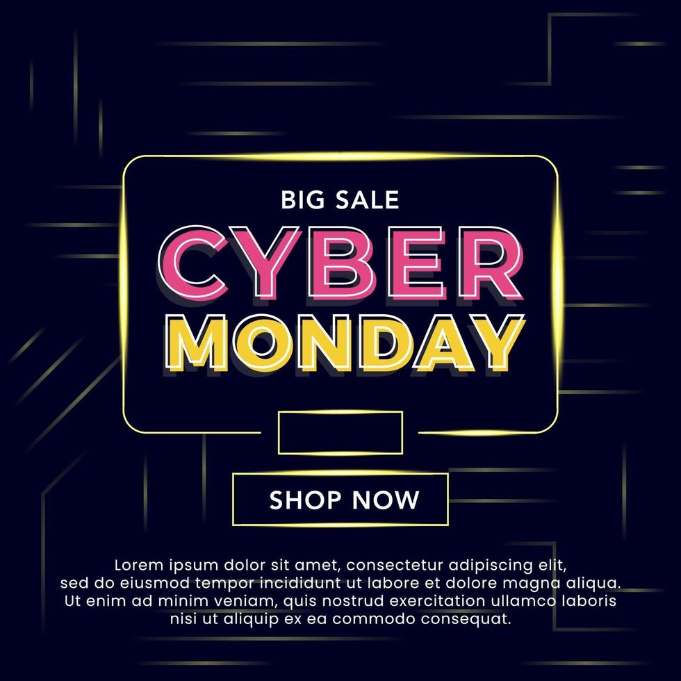 banner de concepto de cyber monday vector