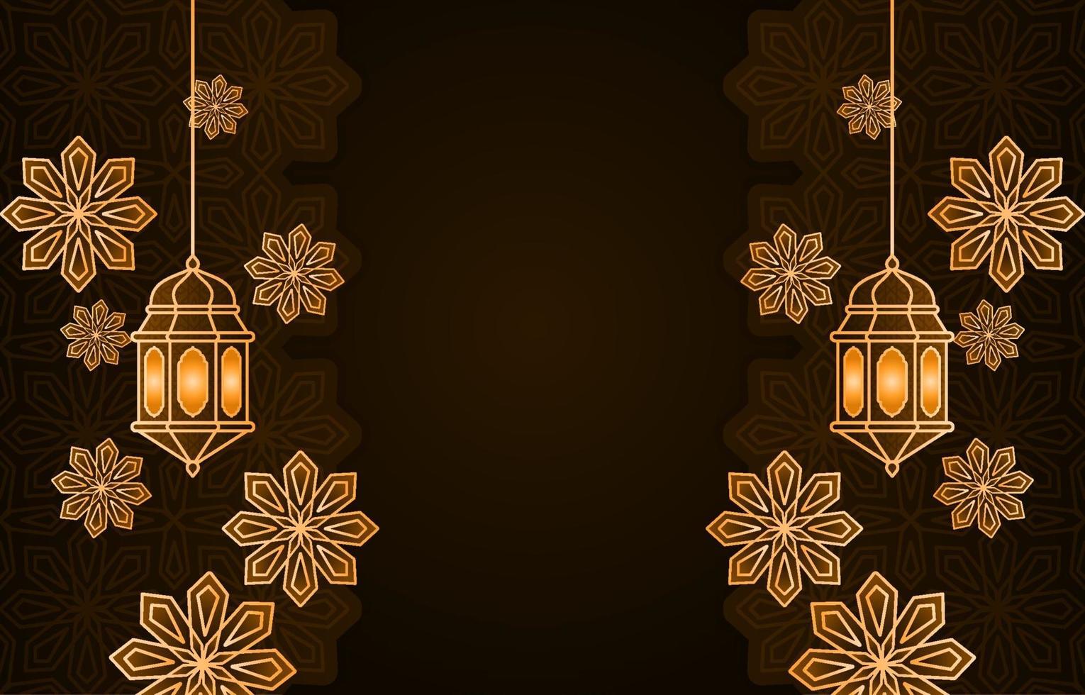 Islamic Arabic Lantern for Ramadan Kareem Eid Mubarak Background vector