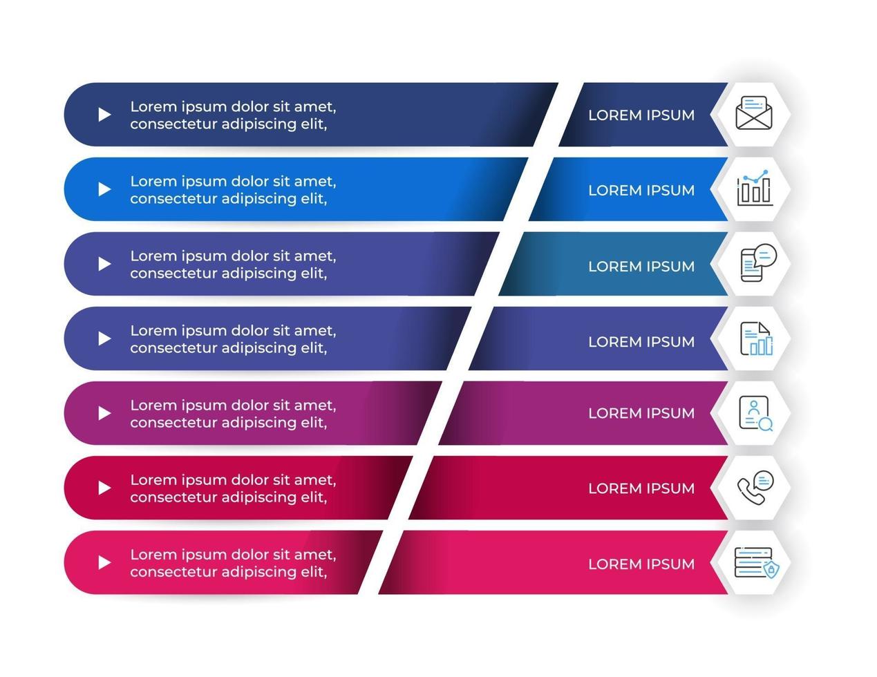 7 steps business infographic elements presentation vector