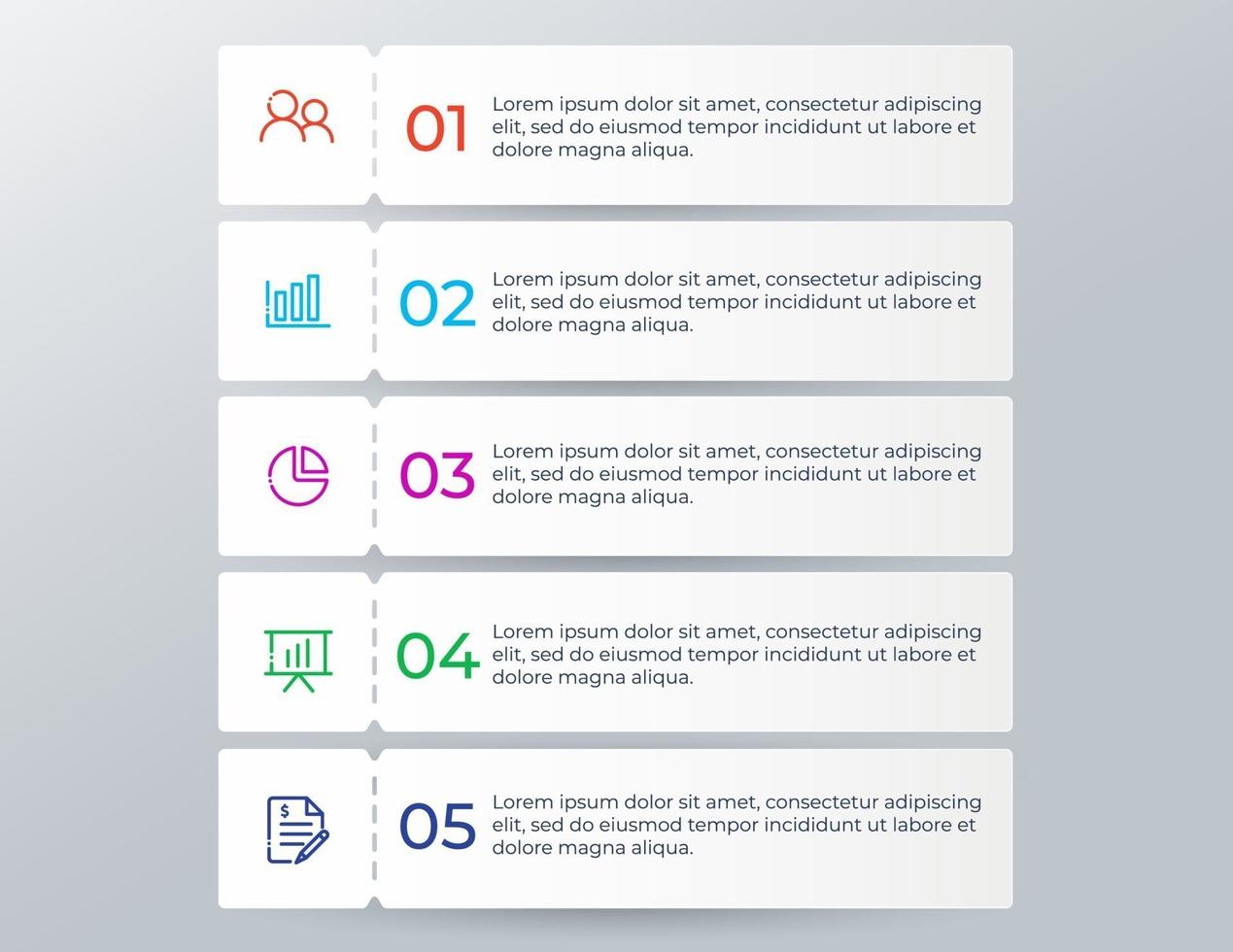 Infographic element with 5 steps or options vector