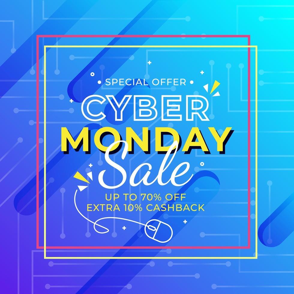 Cyber Monday sale banner vector