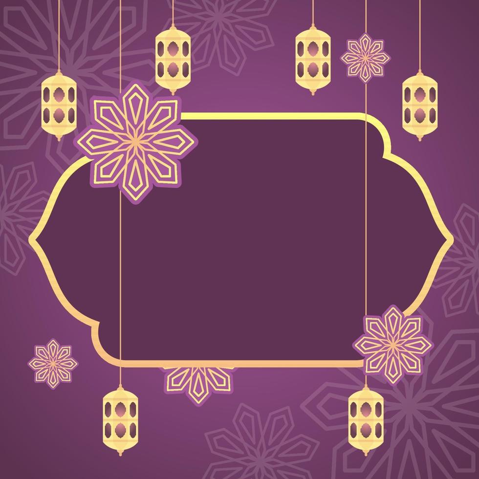 Arabic Islamic Lantern for Ramadan Kareem Eid Mubarak Background vector