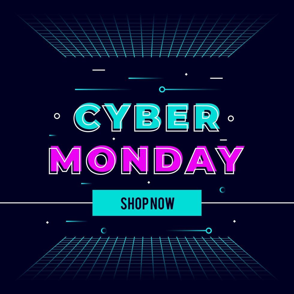 Technology cyber monday template banner vector