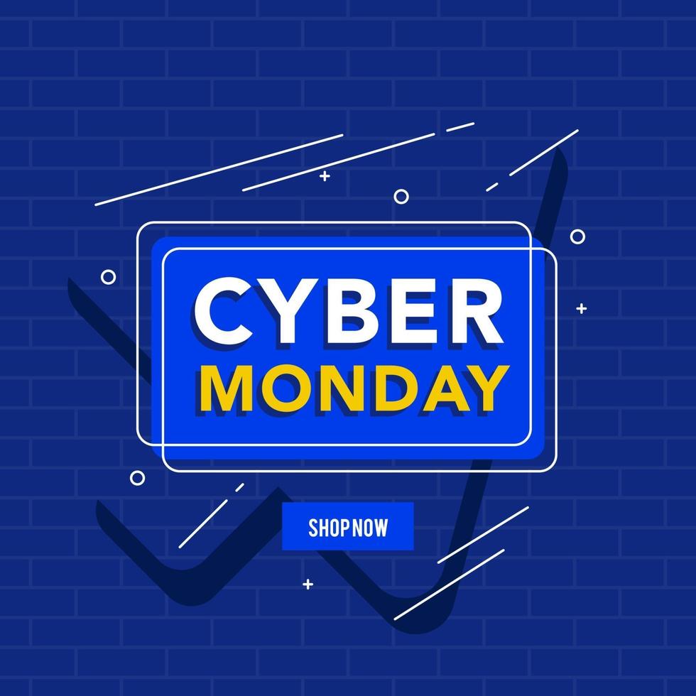 Cyber Monday sale template banner vector