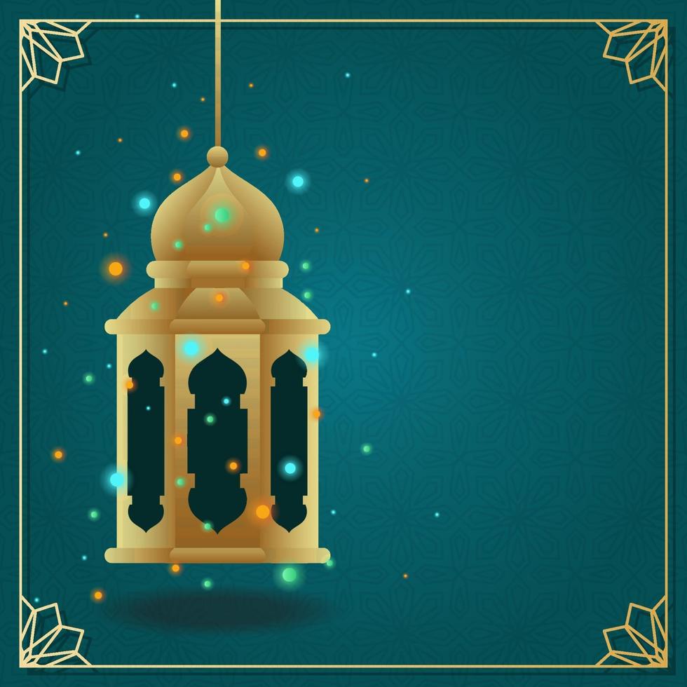 linterna islámica árabe para el fondo de ramadan kareem eid mubarak vector