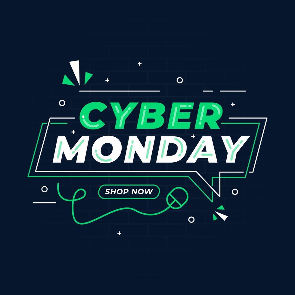 Cyber Monday sale template banner vector