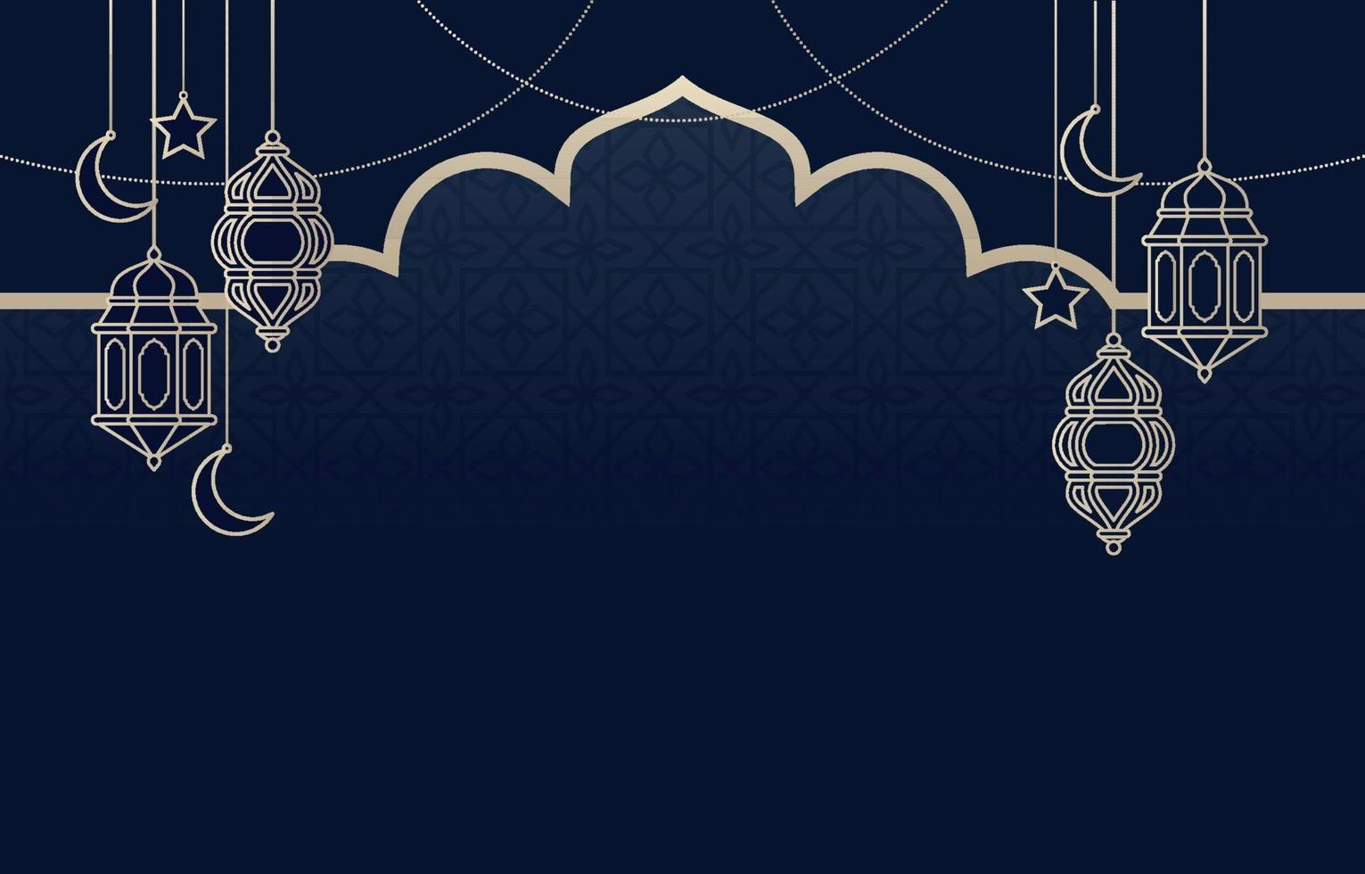 linterna árabe islámica para el fondo de ramadan kareem eid mubarak vector