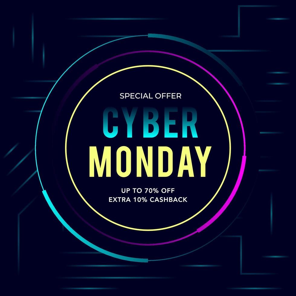 Cyber Monday sale template banner vector