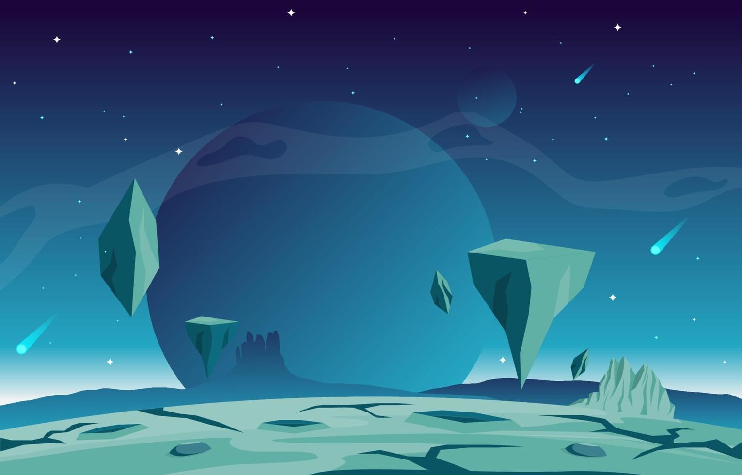 Landscape Surface of Science Fiction Fantasy Planet Illustration vector