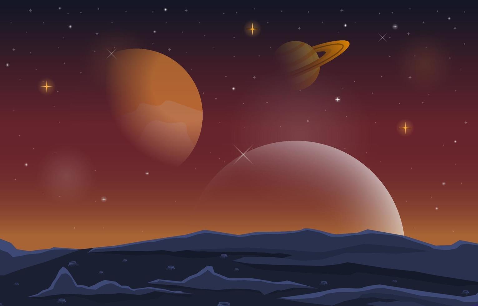 Landscape Surface of Science Fiction Fantasy Planet Illustration vector