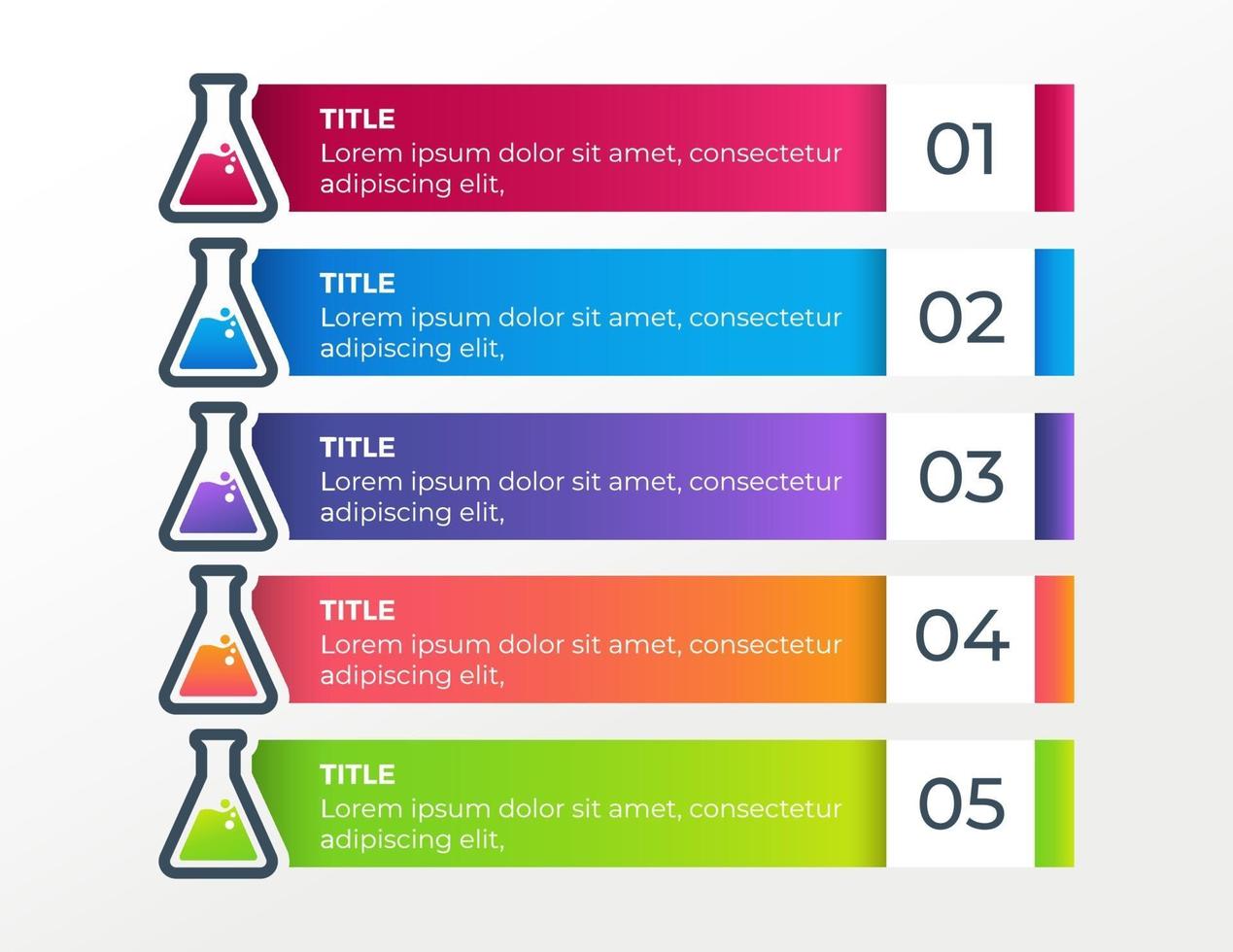 5 steps business infographic elements vector