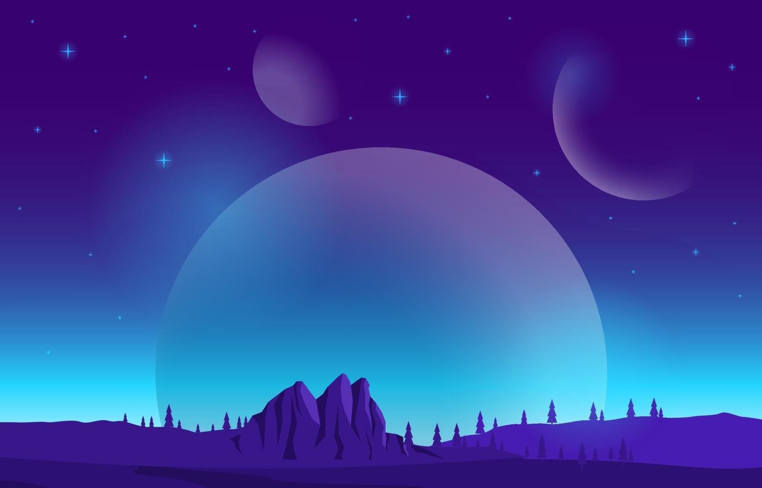 Landscape Surface of Science Fiction Fantasy Planet Illustration vector