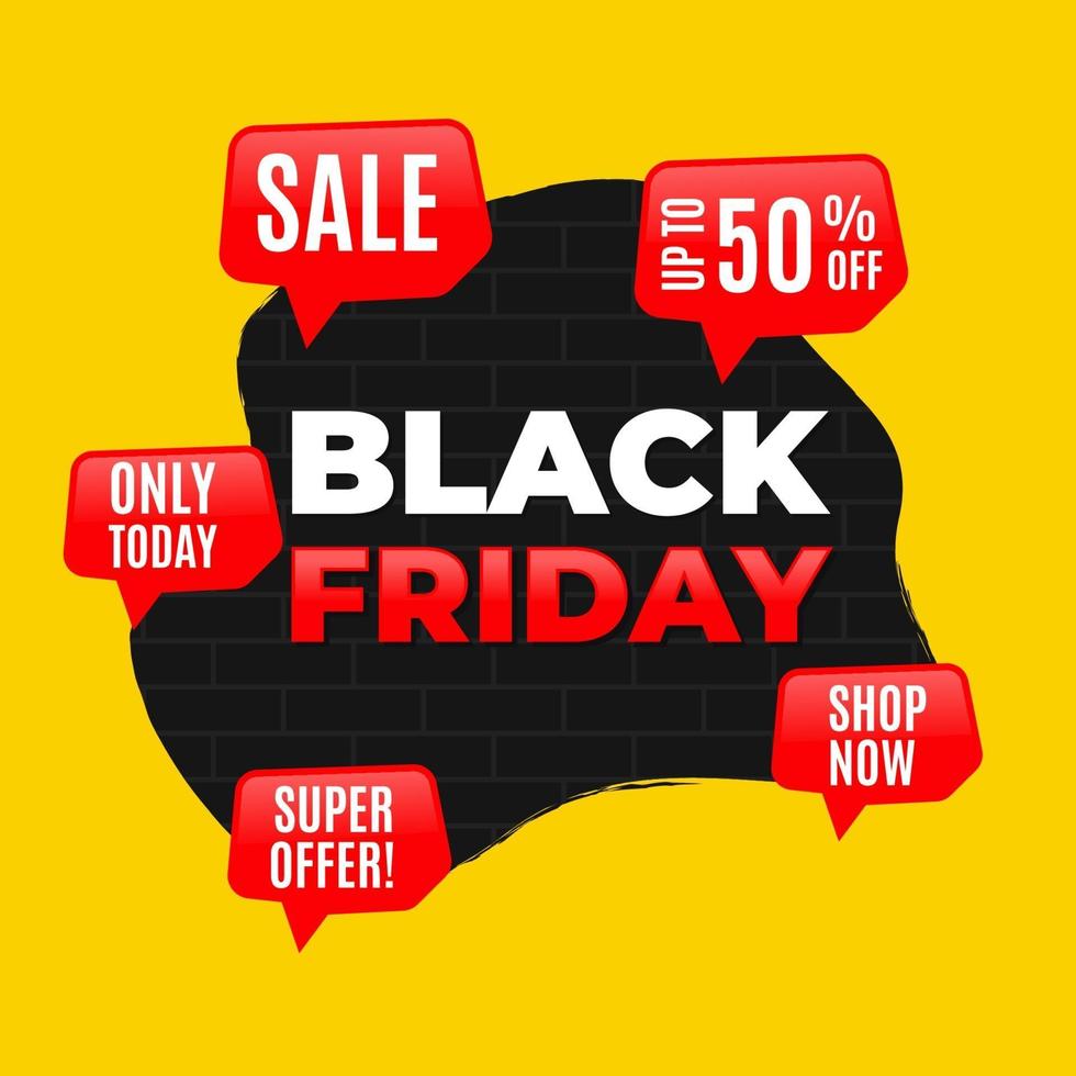 Black Friday sale banner design vector