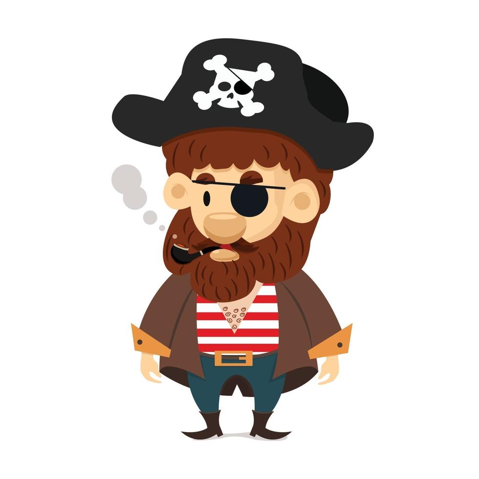 vector de dibujos animados lindo personaje pirata