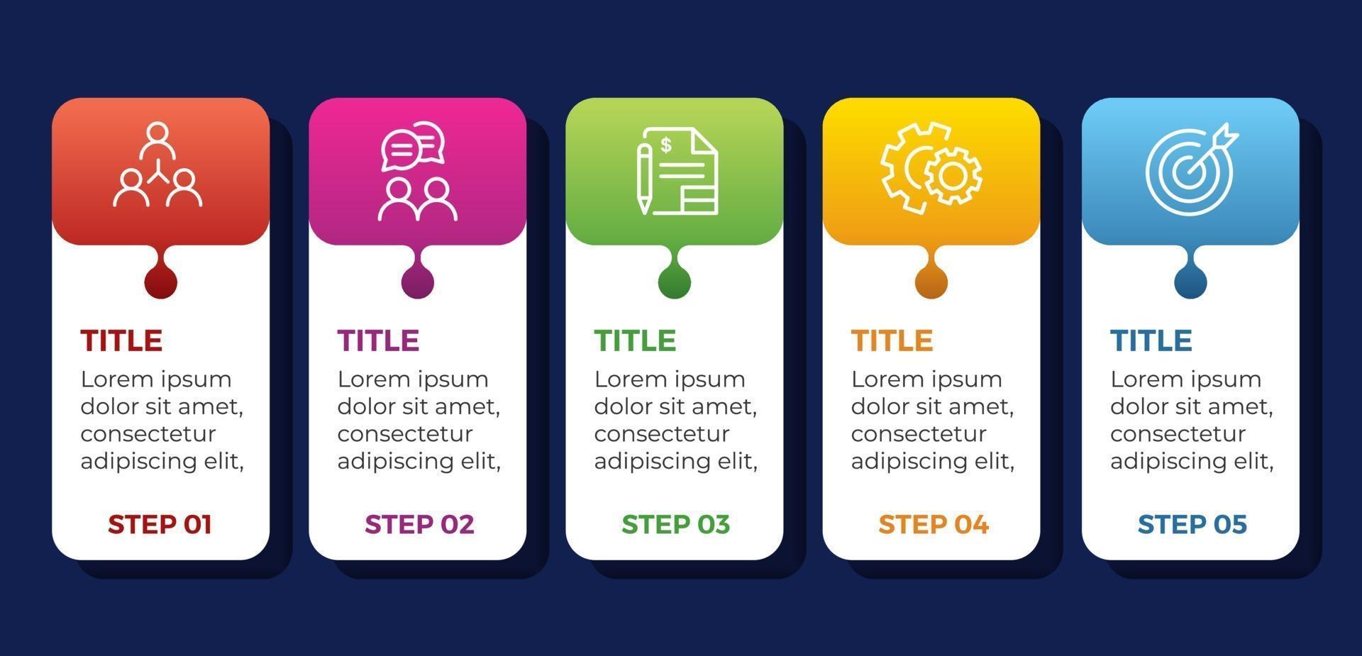 Infographics with 5 steps and options vector