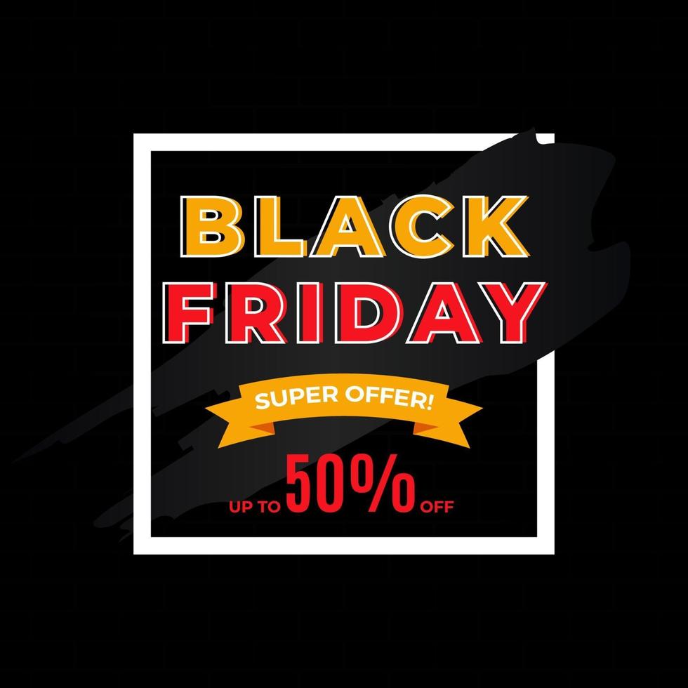 Black Friday sale banner design vector