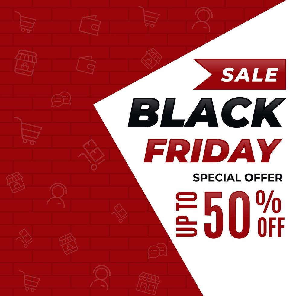 Black Friday sale banner design. For web and flyer vector