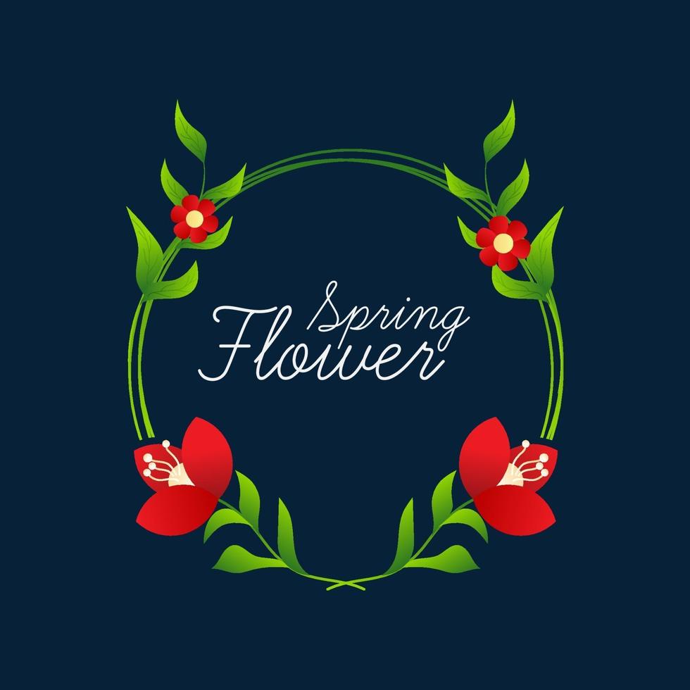 Ilustración de vector de marco floral encantador. flores de boda.