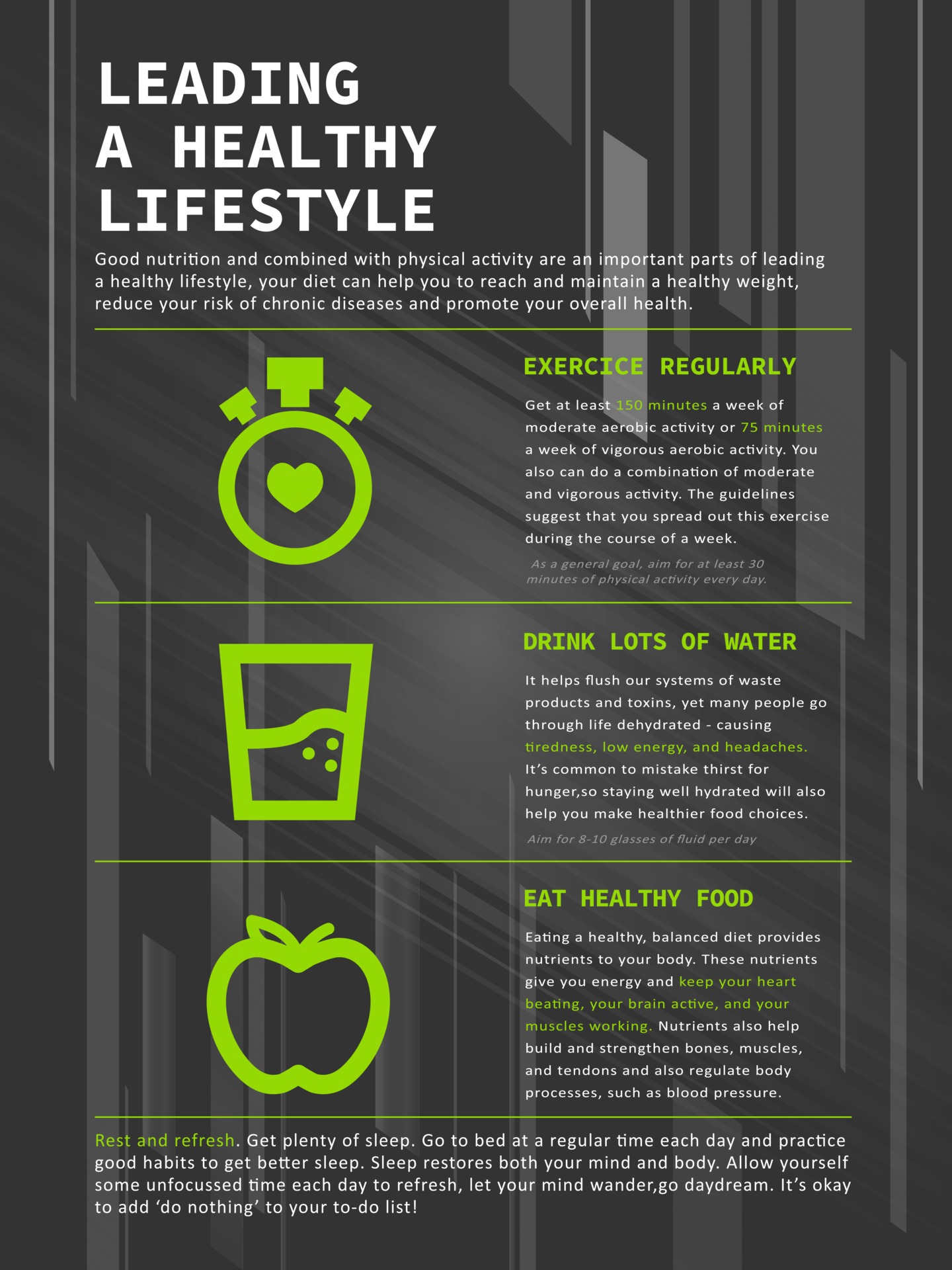 Healthy lifestyle poster with black abstract background concept 2035401  Vector Art at Vecteezy