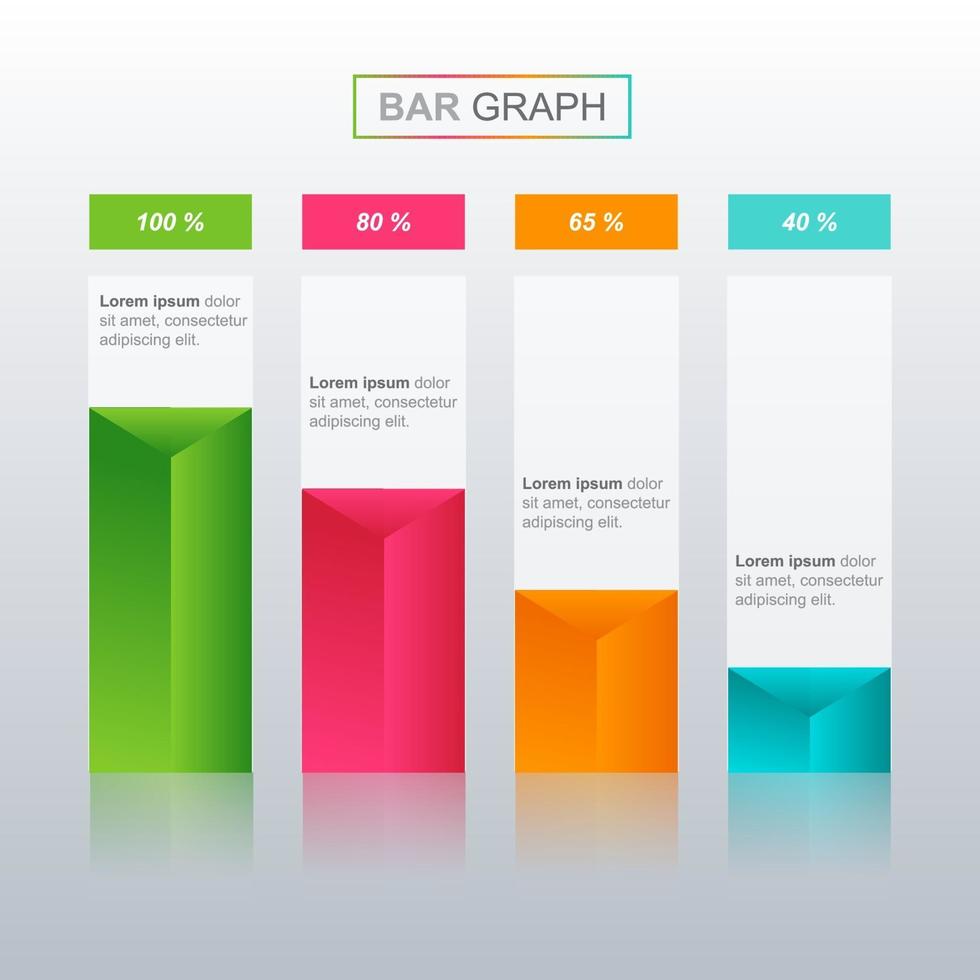 Gráfico de barras decreciente que ilustra la presión económica o los problemas financieros infográficos vector