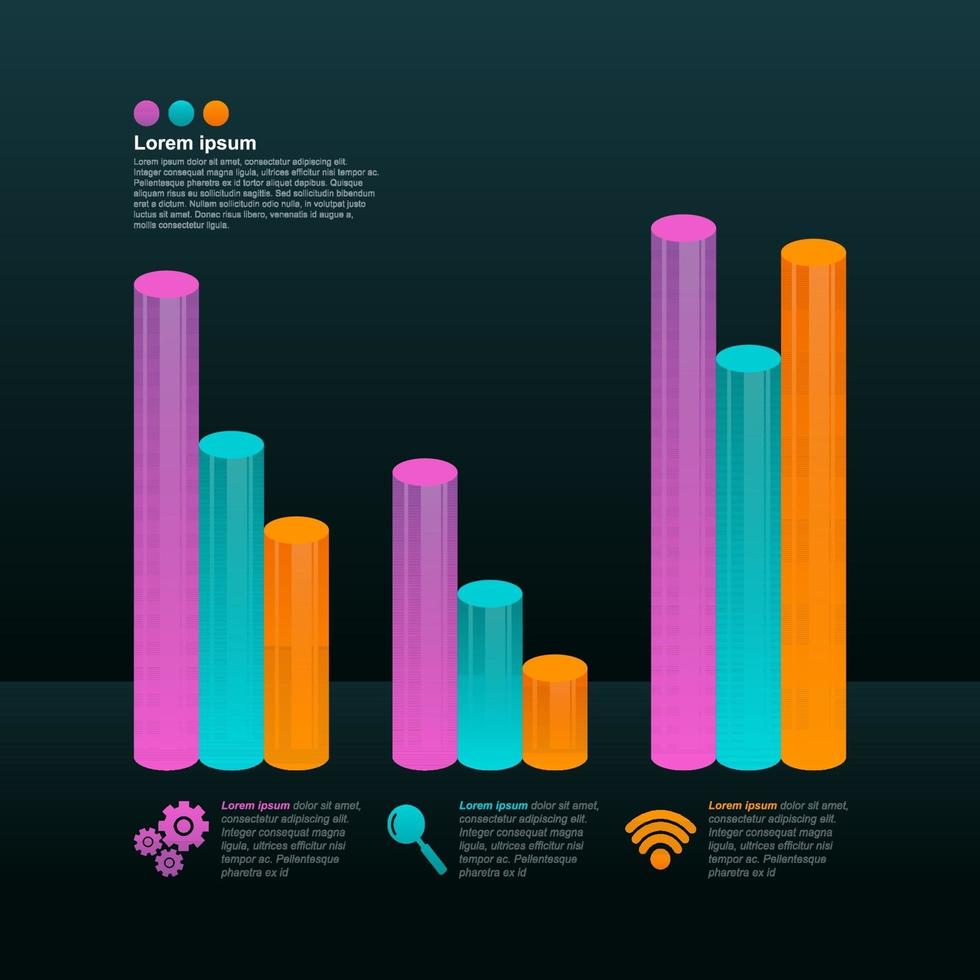 Gráfico de barras que muestra la recuperación financiera después de la crisis infográfica vector