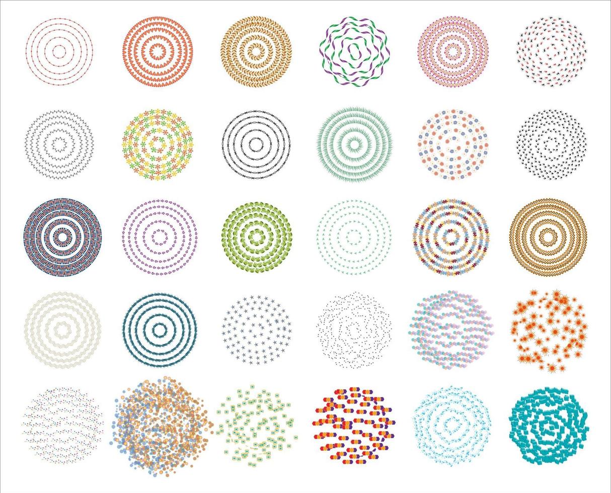 Mandala Round Ornament Pattern Set vector