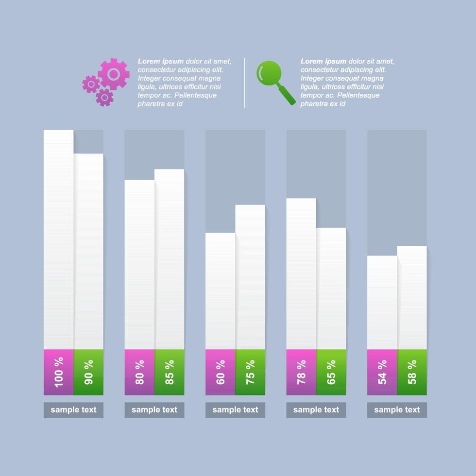 Decreasing Bar Chart Illustrating Economic Pressure or Financial Problems Infographic vector