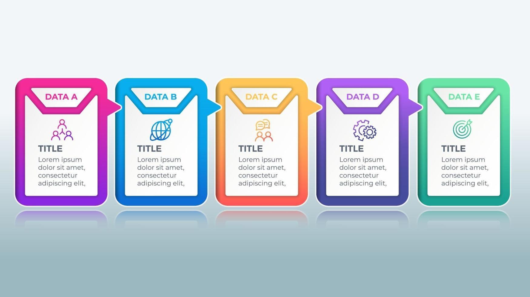 Presentation business infographic template with 5 options. Vector illustration