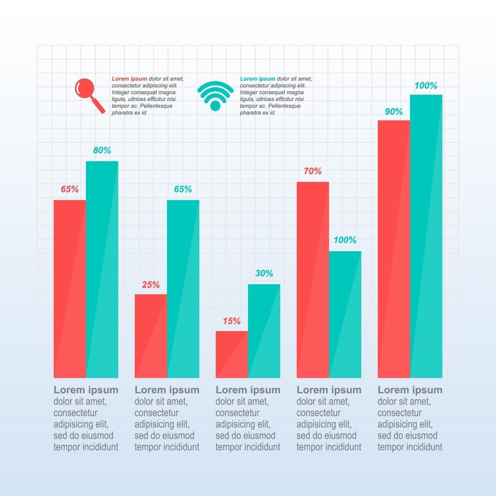 Gráfico de barras que muestra la recuperación financiera después de la crisis infográfica vector