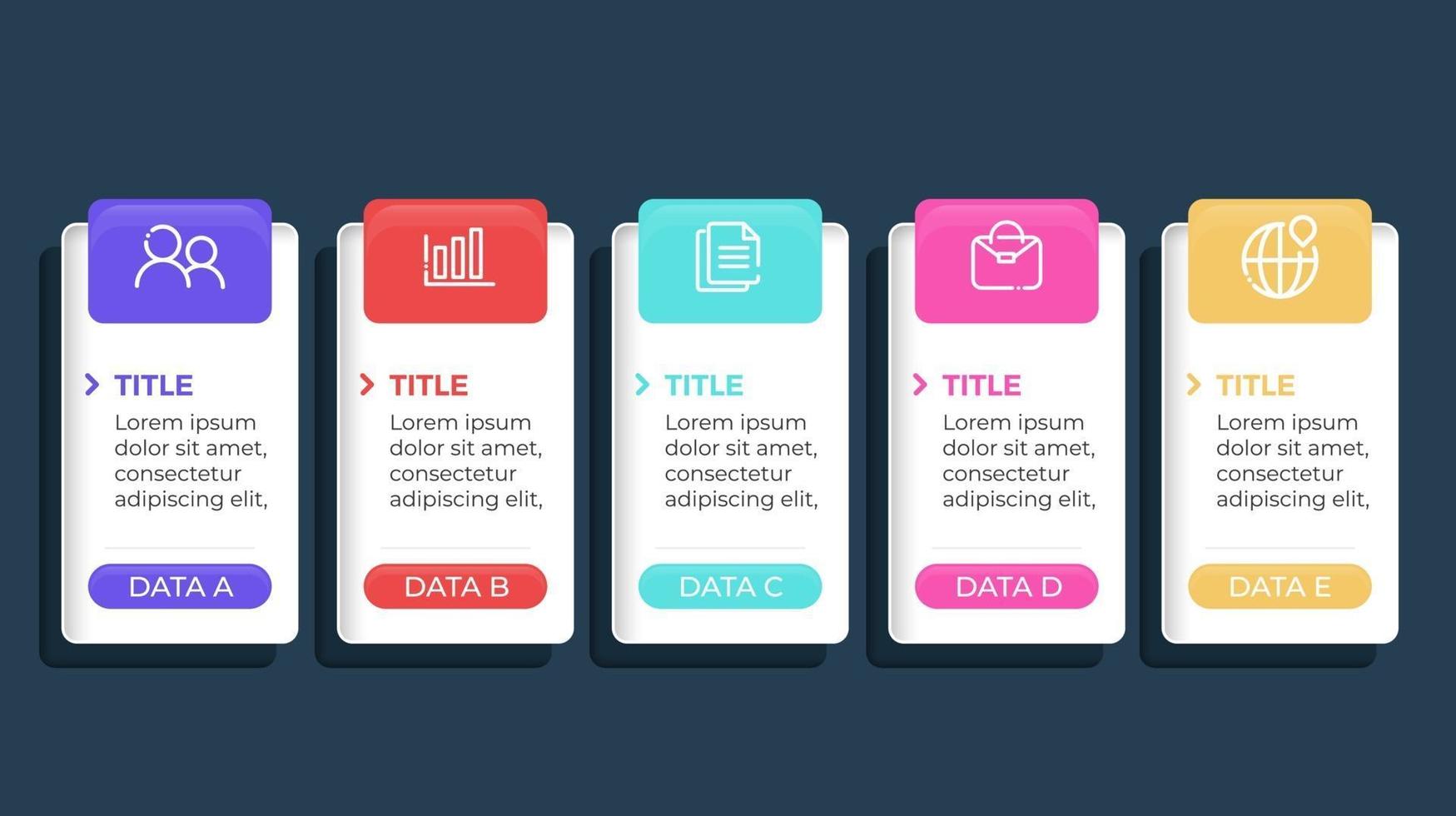 Presentation business infographic template with 5 options. Vector illustration