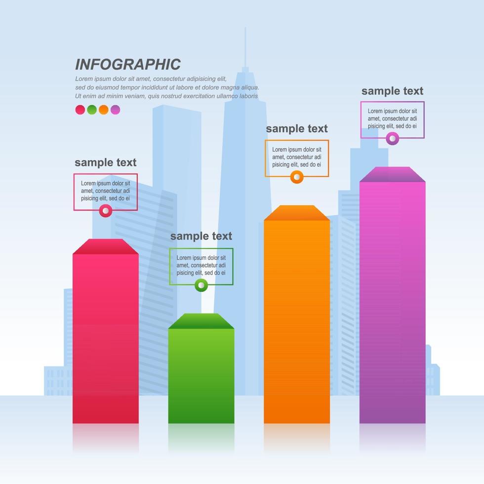 Bar Graph Showing Financial Recovery After Crisis Infographic vector