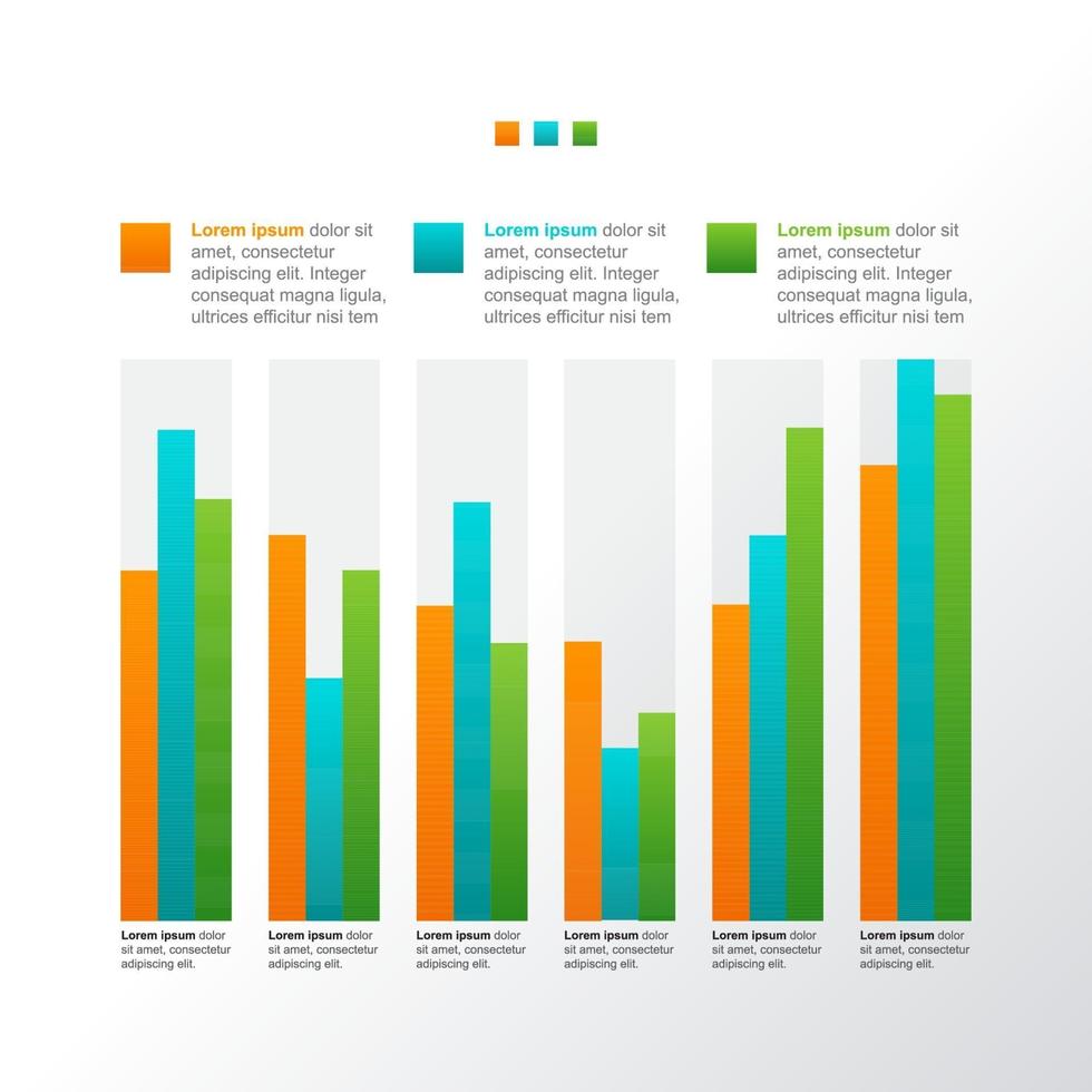 Gráfico de barras que muestra la recuperación financiera después de la crisis infográfica vector