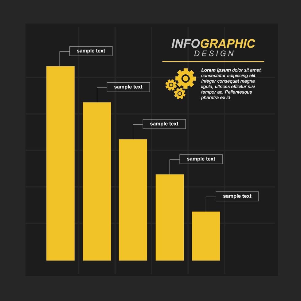 Gráfico de barras decreciente que ilustra la presión económica o los problemas financieros infográficos vector