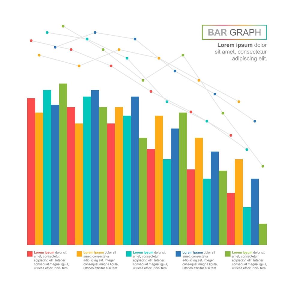 Decreasing Bar Chart Illustrating Economic Pressure or Financial Problems Infographic vector