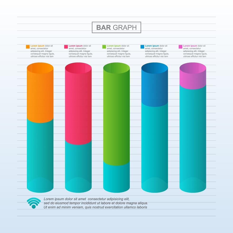 Gráfico de barras que muestra la recuperación financiera después de la crisis infográfica vector