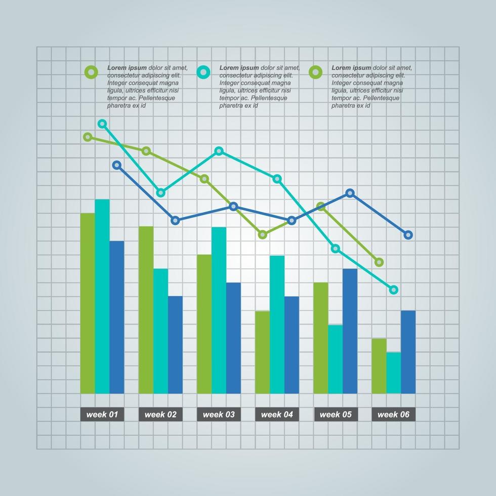 Decreasing Bar Chart Illustrating Economic Pressure or Financial Problems Infographic vector