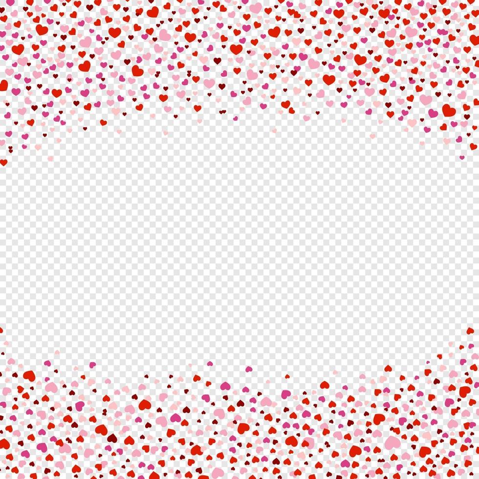 Sweet flying heart confetti on transparent background, design element for Valentine's day vector