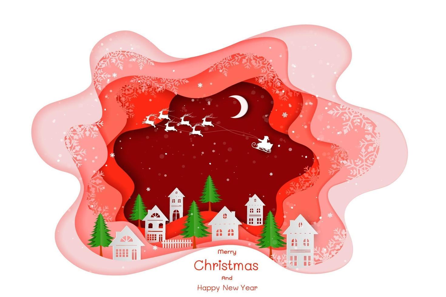 Merry Christmas and Happy new year with colorful template greeting vector