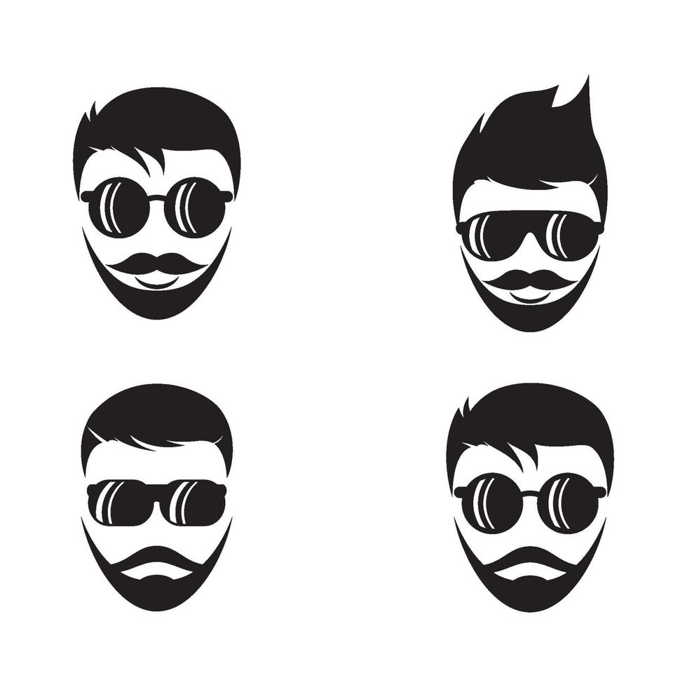 Handsome face logo images vector