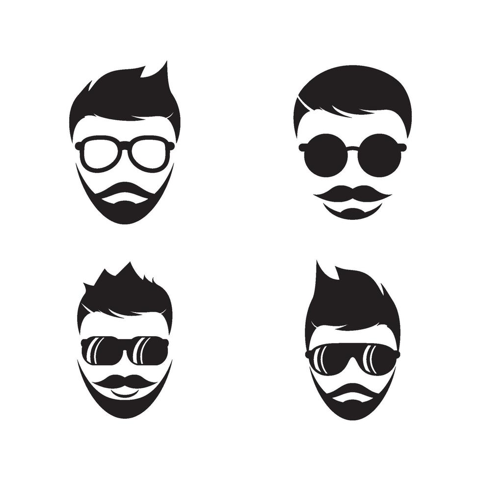 Handsome face logo images vector