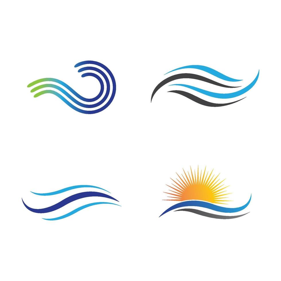 Water wave logo images vector