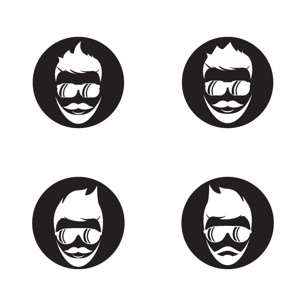 Handsome face logo images vector