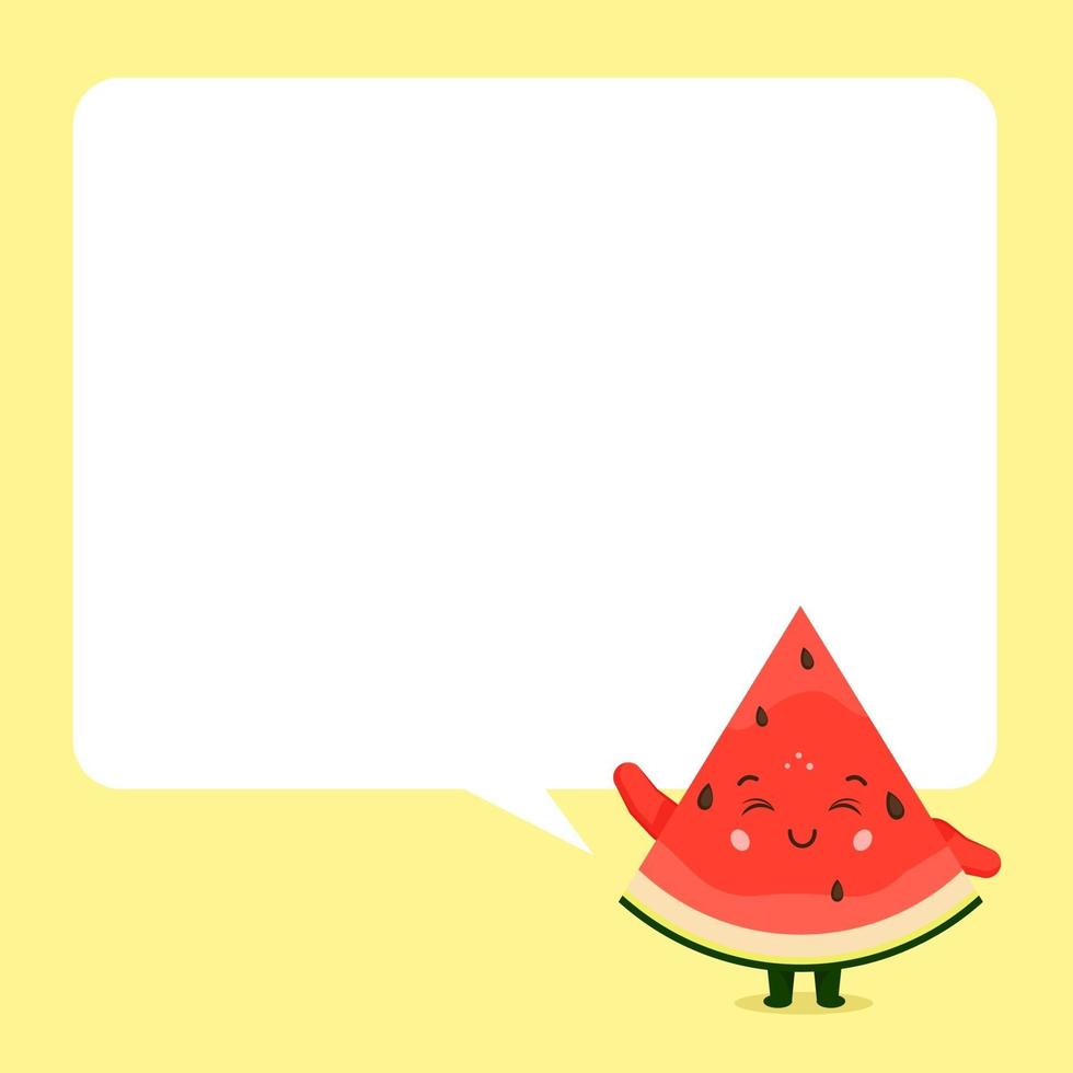 Cute Watermelon with Speech Bubble vector
