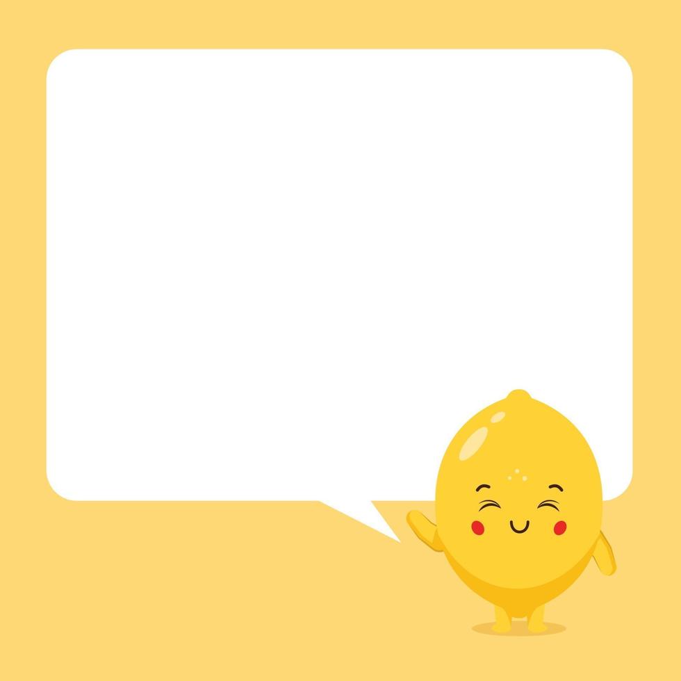 Cute Lemon with Speech Bubble vector